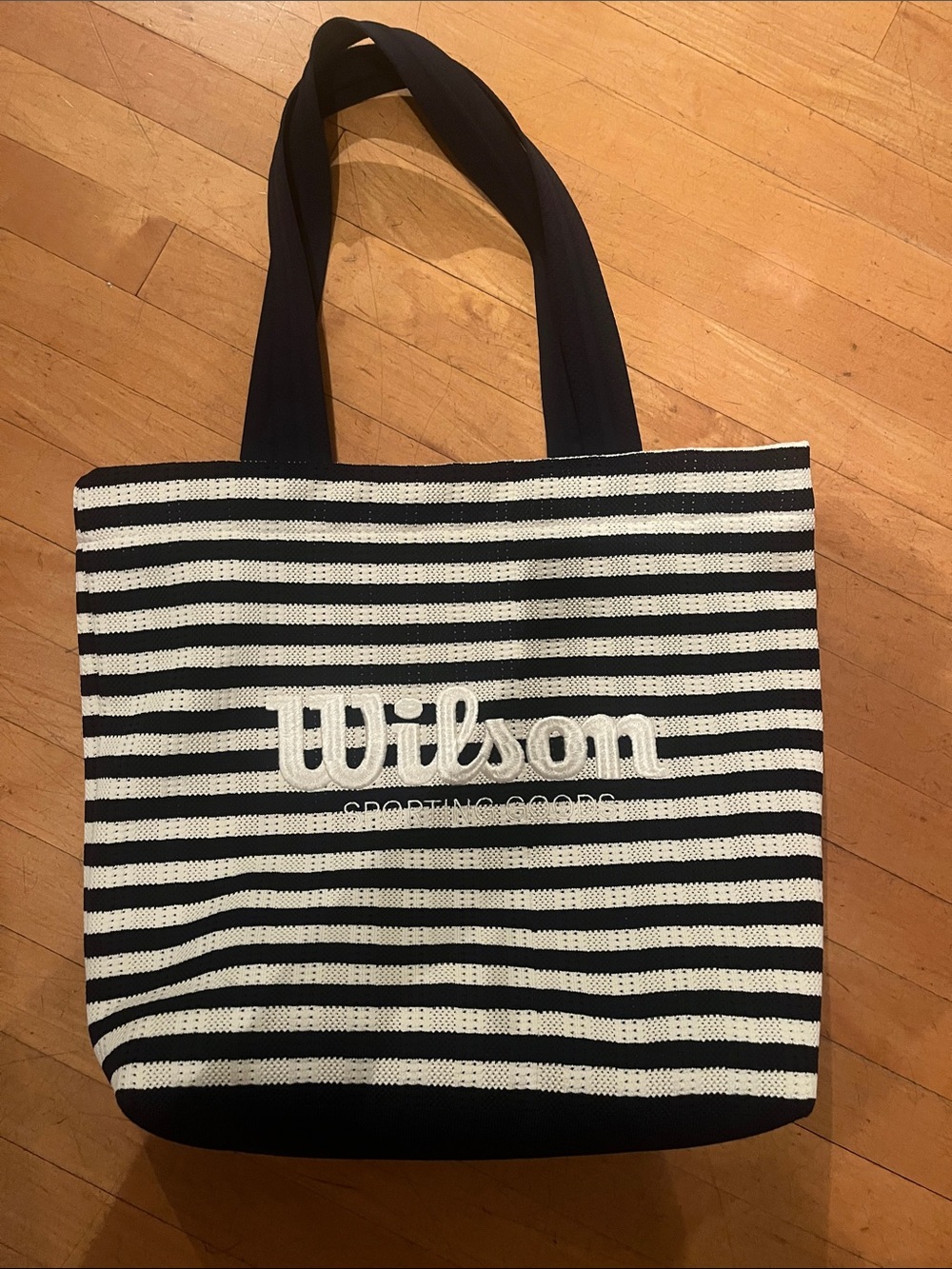 Wilson Navy and Cream Striped Technical Knit Tote BNWOT